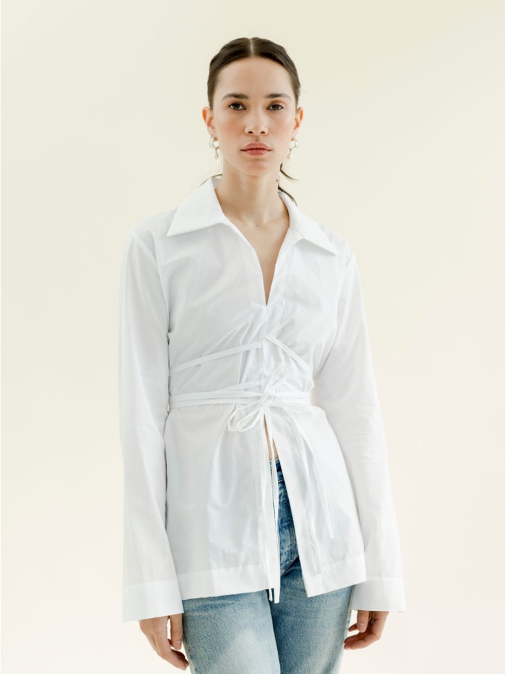 A Bronze Age Revel Top in White poplin